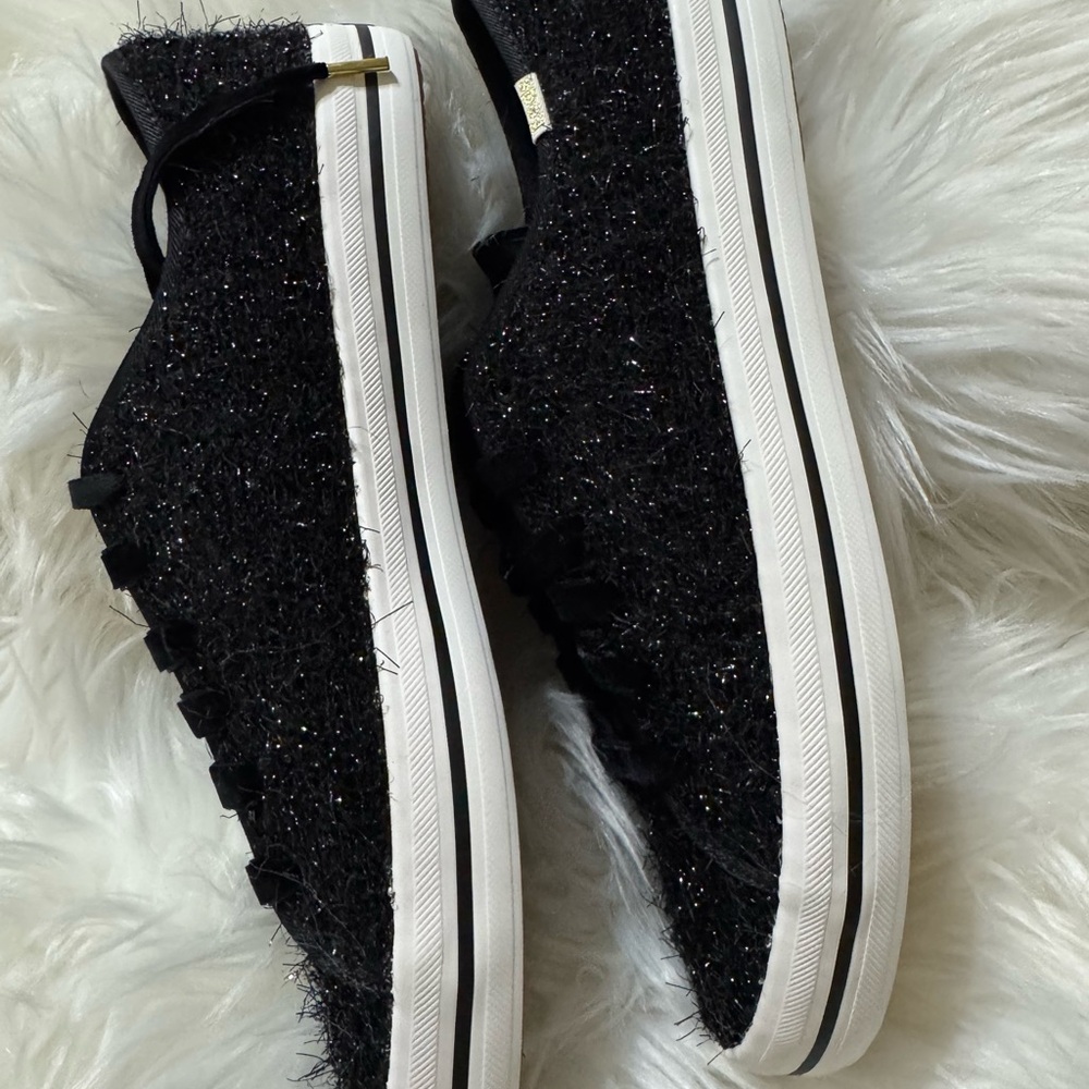 NWT Kate Spade Keds Black Kickstart sparkle tinsel Sneakers size 9 - Picture 13 of 15